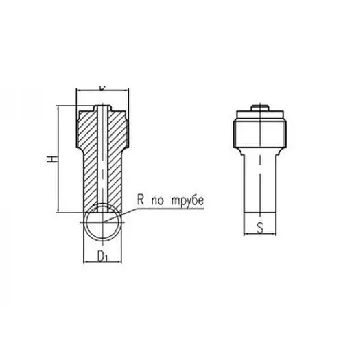 Латунный штуцер приварной 6x40 мм 556-01.101-2 (ИTШЛ.75306609-01)